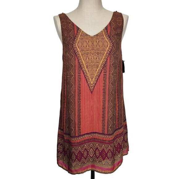 City Triangles V-Neck A Line Shift Dress M Flowy Boho Lined NWT - Picture 1 of 9